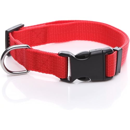 Adjustable Nylon Dog Collar, Durable pet Collar 1 Inch 3/4 Inch 5/8 Inch Wide, for Large Medium Small Dogs…