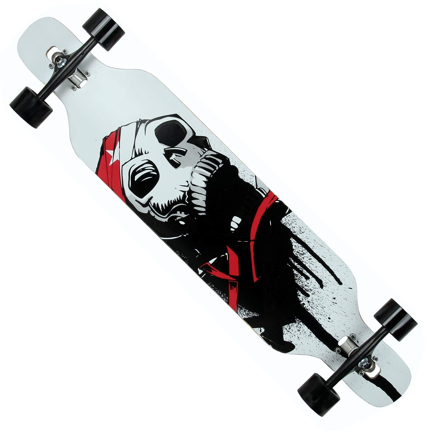 FunTomia Longboard Skateboard Drop Through Cruiser Planche complète avec roulements à Billes Mach1 High Speed T-Tool avec et sans Roues LED