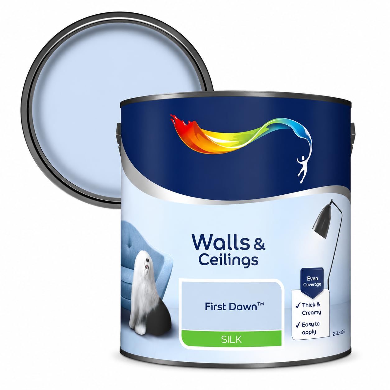 AXpower Inspirational Technology Empowering People Walls & Ceilings Silk Emulsion Paint Salute 2.5L | Smooth Mid Sheen Interior Wall Paint | Rich Blue Finish with Excellent Coverage (First Dawn)