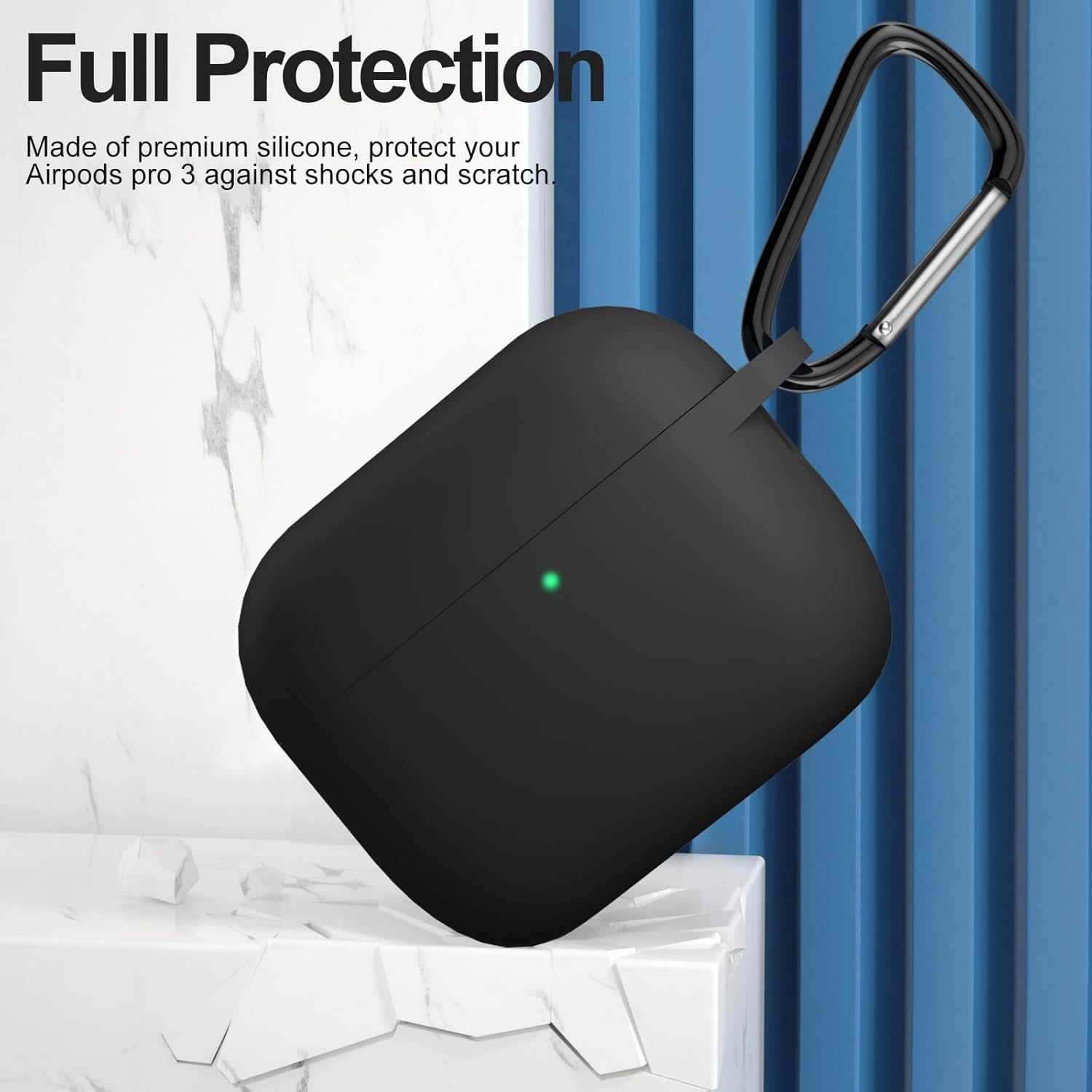 New Soft Silicone Case Compatible with Apple AirPods Pro 3 Generation (2025) Protective Silicone 360° Full Protection Dust-Proof Shockproof Case Cover with Hook (Cover Only) (Black) — Amazon image 3
