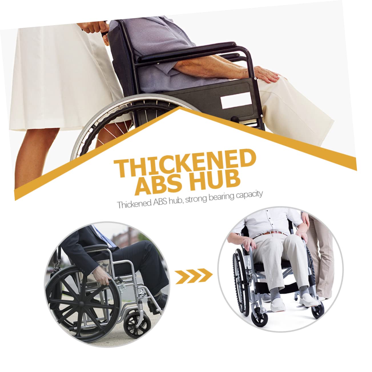 AUTSUPPL Wheelchair Front Wheel Replacement 2 Pcs Heavy Duty Wheelchair Small Wheel Universal Fit