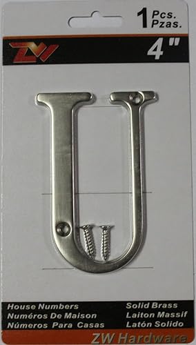 Miniatura 4 de ZW Hardware B100 - Símbolo de casa chapado en níquel mate (latón macizo, 4 pulgadas)