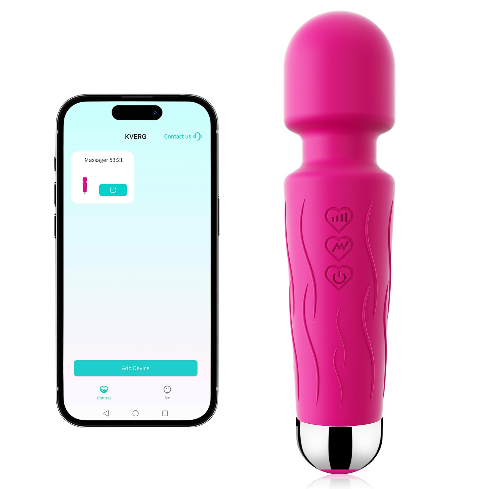 Kverg Handheld Personal Small Massage Gun for Women, Neck Massager for Office, Deep Tissue Massager Remote Control Cordless,Home Use