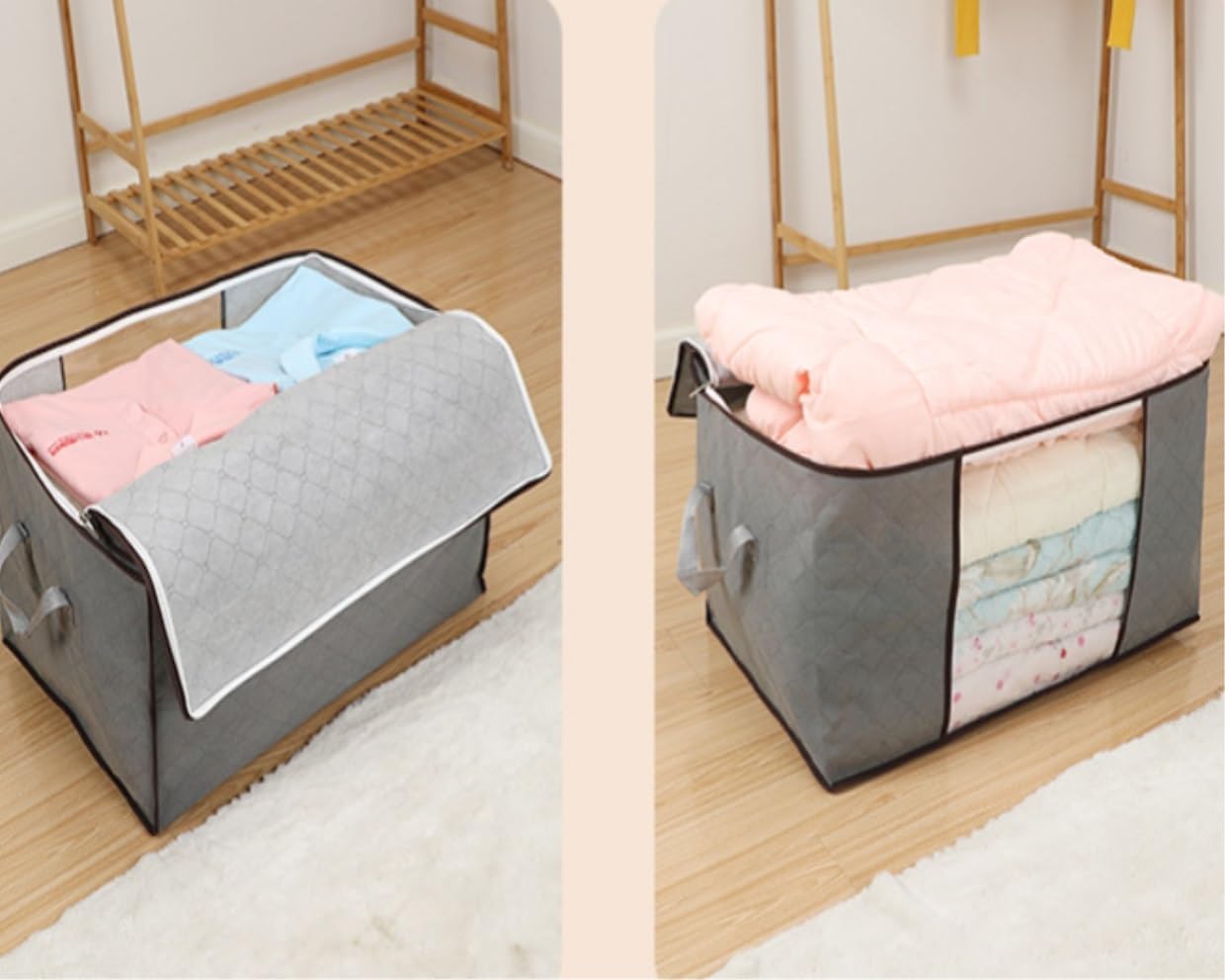 Storage Bins Storage Pouch Wide Application Lightweight Clothes Storage Bag for Gifts Under Bed Box Storage Container(E)