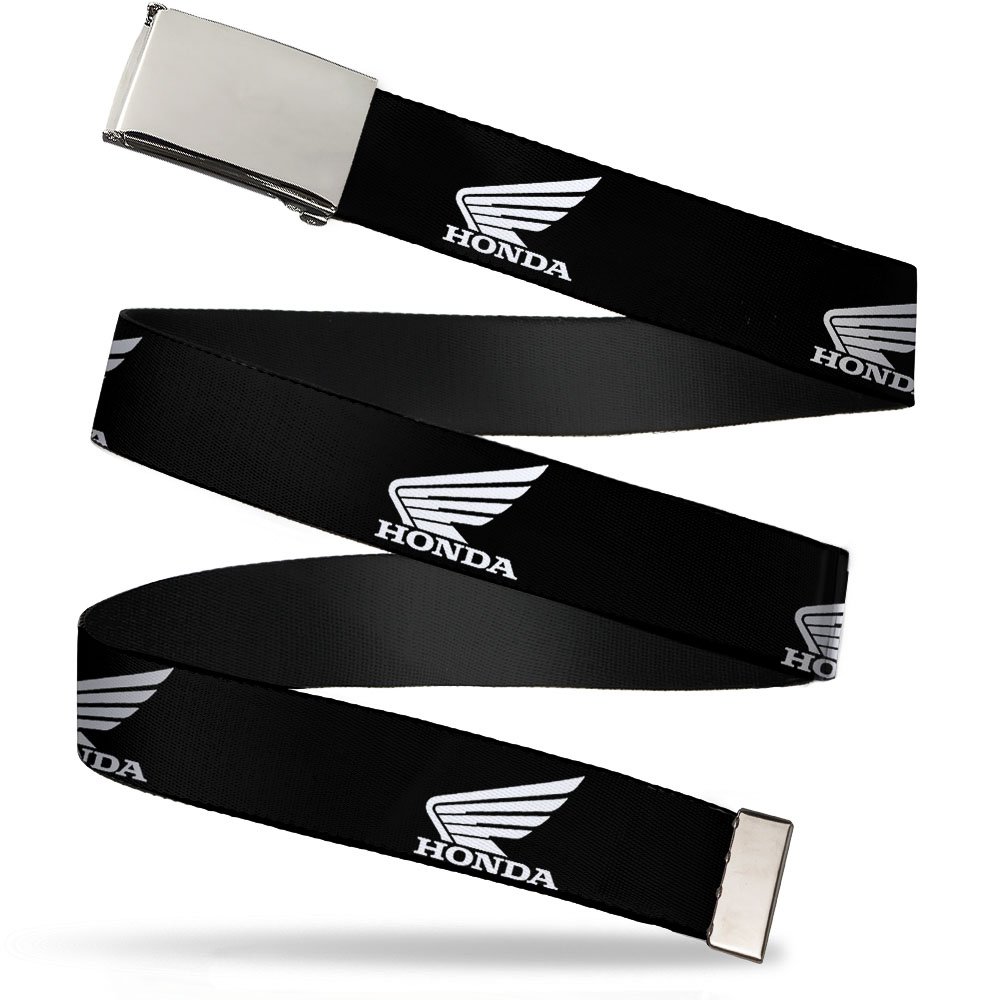 Buckle-Down boys Buckle-down Web Honda Moto 1.25" Belt, Honda Motorcycle Logo Black/White, 1.25 Wide - Fits up to 42 Pant Size US