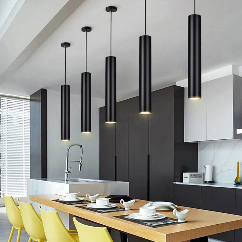 Nowoczesna lampa wisząca LED czarna lampa miedziana Blaco Miedź Miedź Miecze Pokój Lamp Longelie Wiszące Cylindryczne Cylindryczne Światło