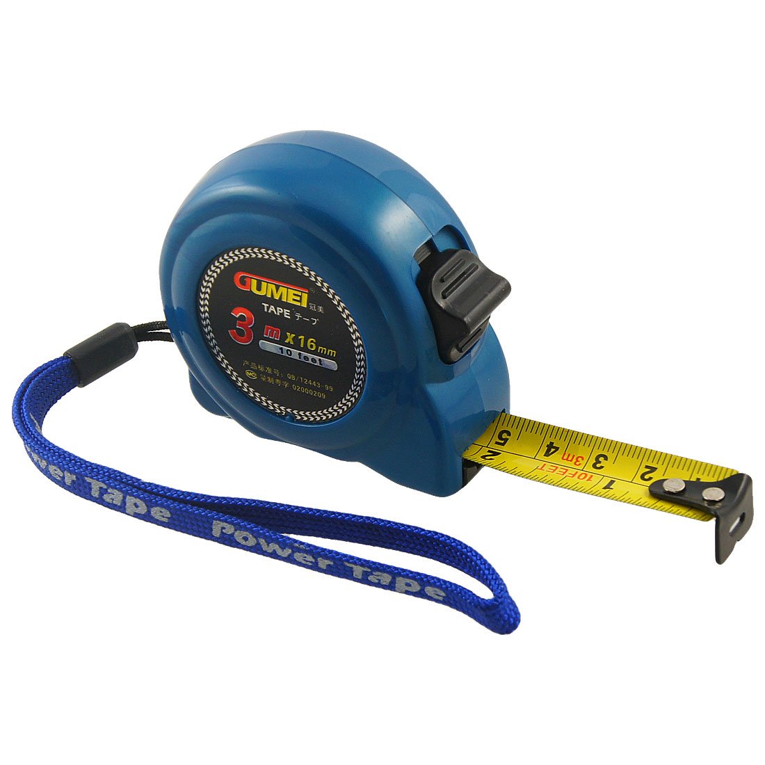Aexit 3 Meters Tools & Home Improvement 10FT Retractable Blue Plastic Case Locked Button Tape Measures Measuring Tape