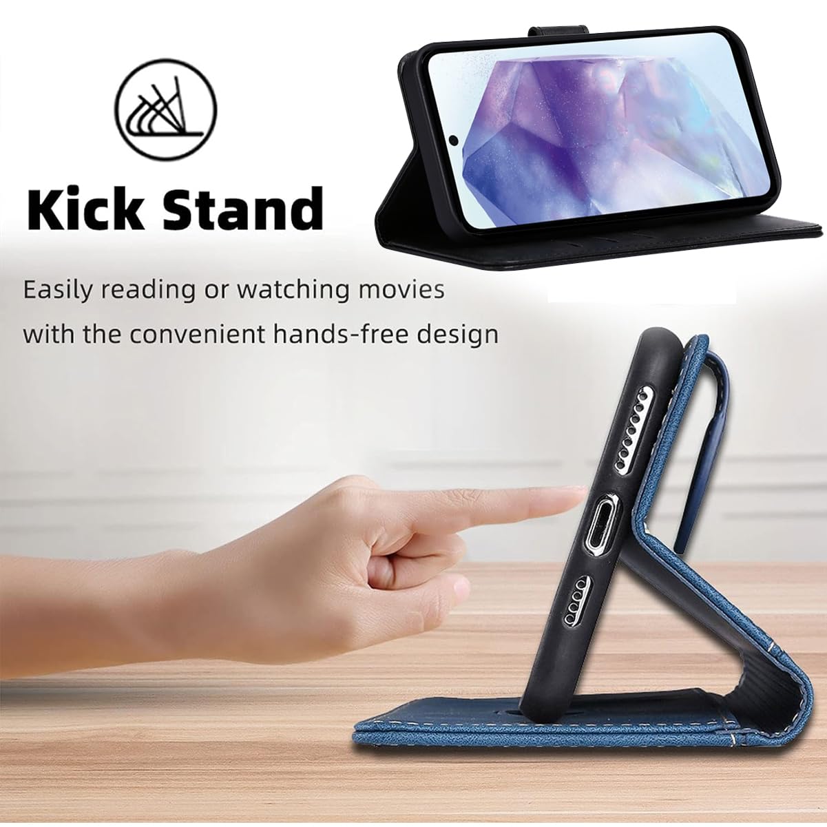 Klapphülle Für ZTE Blade A75 5G / Nubia Focus 5G – Mit Kartenfach, Standfunktion & Magnet, Stoßfest (Schwarz)