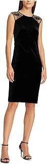 LAUREN RALPH LAUREN Womens Sequin Shimmer Cocktail Dress Black 4