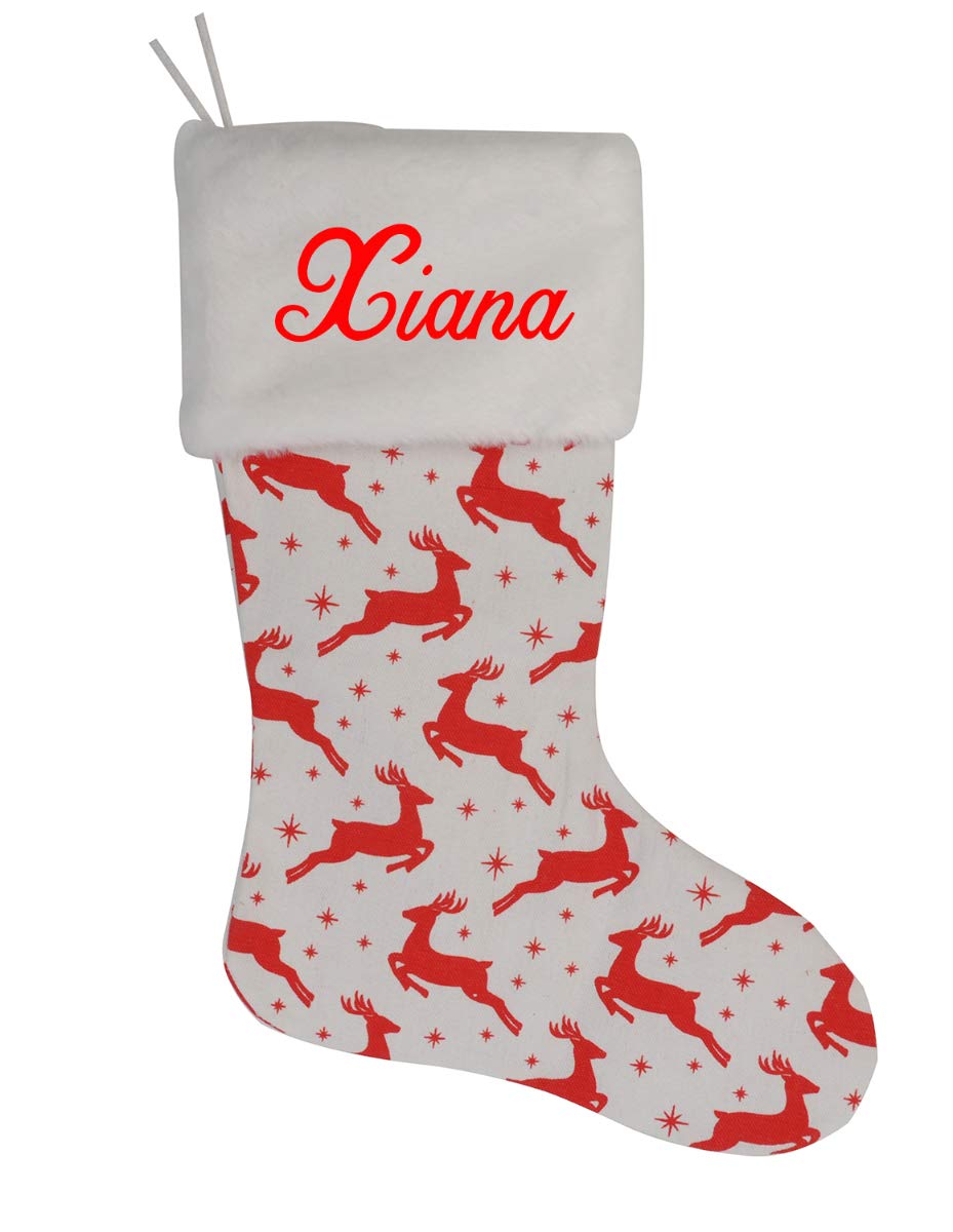 HUAN XUN Custom Holiday Stocking with Children’s Name Xmas Gifts for Boys Xiana