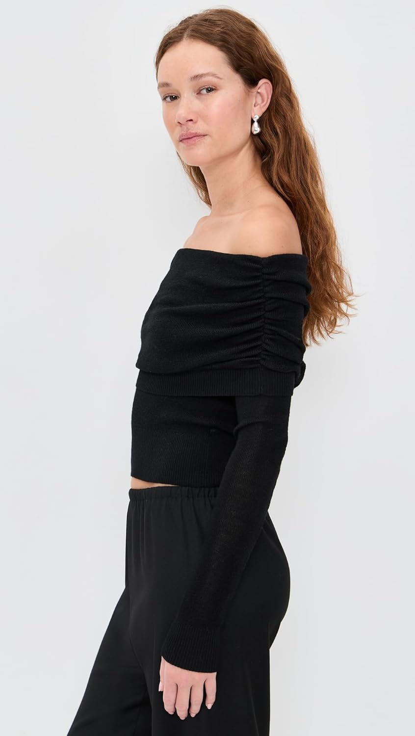 Susana Monaco Women's Light Merino Off Shoulder Sweater 3" - Image 4