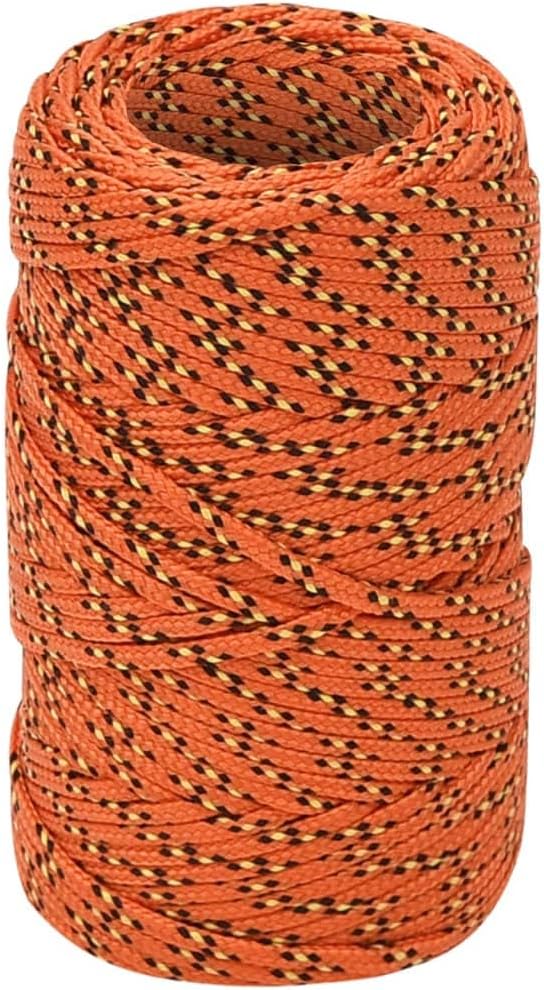vidaXL Red Polypropylene Marine Rope - 0.31" Thickness and 3937" Length - Non-Absorbing & Weather-Resistant Boating/Yachting Rope