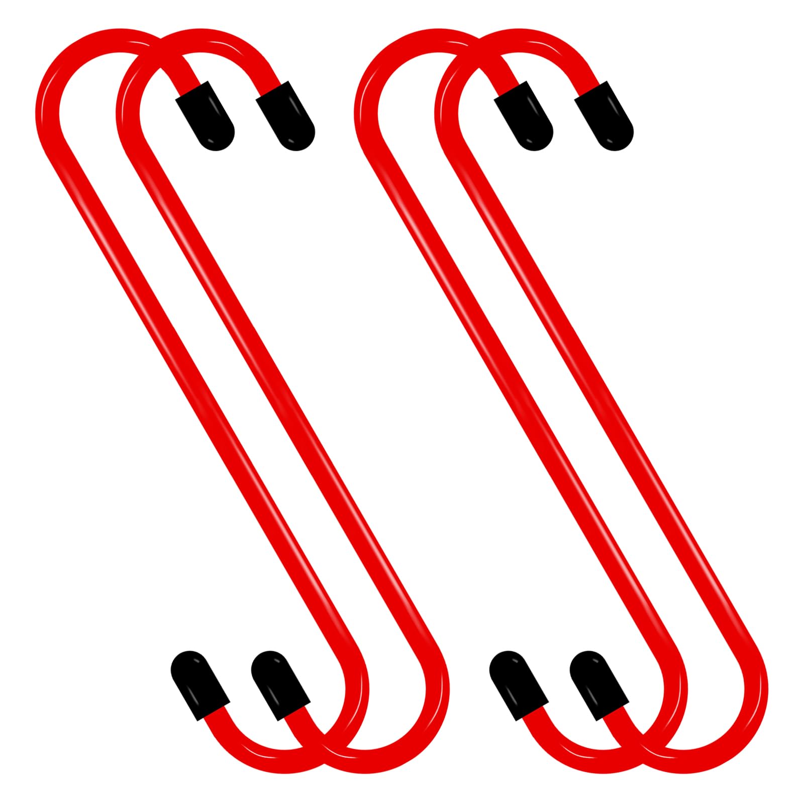 4PCS Brake Caliper Hook Brake Caliper Hanger Mechanic Tools with Rubber Tips for Braking Pads, Axle Shaft, Bearing, Suspension Systems Work, Durable Automotive Tools(Red)