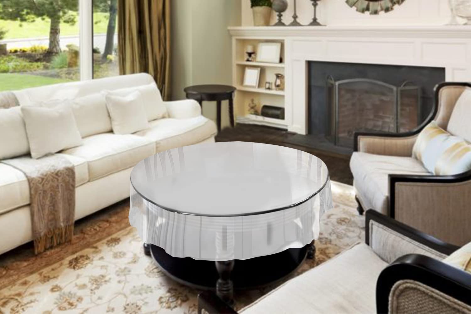 Stylista Center Transparent Table Cover Round Shaped WxL 36x36 inches 0.15 mm Thickness Without Lace (B09RYJGMBF) Amazon Price History, Amazon Price Tracker
