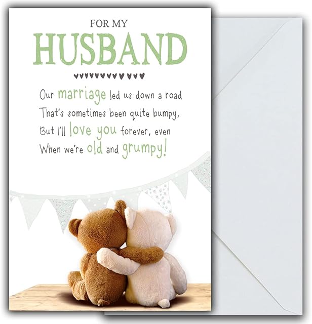 Husband Birthday Card, Birthday Card for Husband, Old and Grumpy Husband Birthday Card, Husband Greetings Card, Snuggly Bumpkins 165 x 240mm