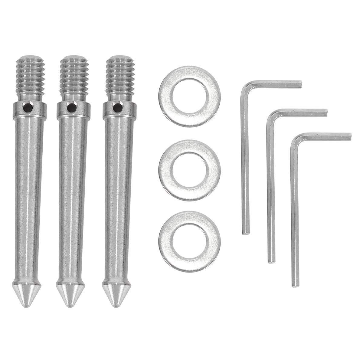 Gurtt 3PCS Tripod Foot Long Spikes Stainless Steel Non Slip 3/8" Thread Interface Universal Camera Ground Spike Adapter for Tripod Monopo (80mm)