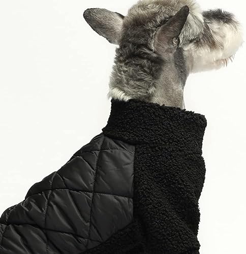 Miniatura 4 de Fitwarm Pijama acolchado con rombos para perros, ropa de cuello alto para perros pequeños, hembras y niños, mameluco para mascotas con pies, atuendo