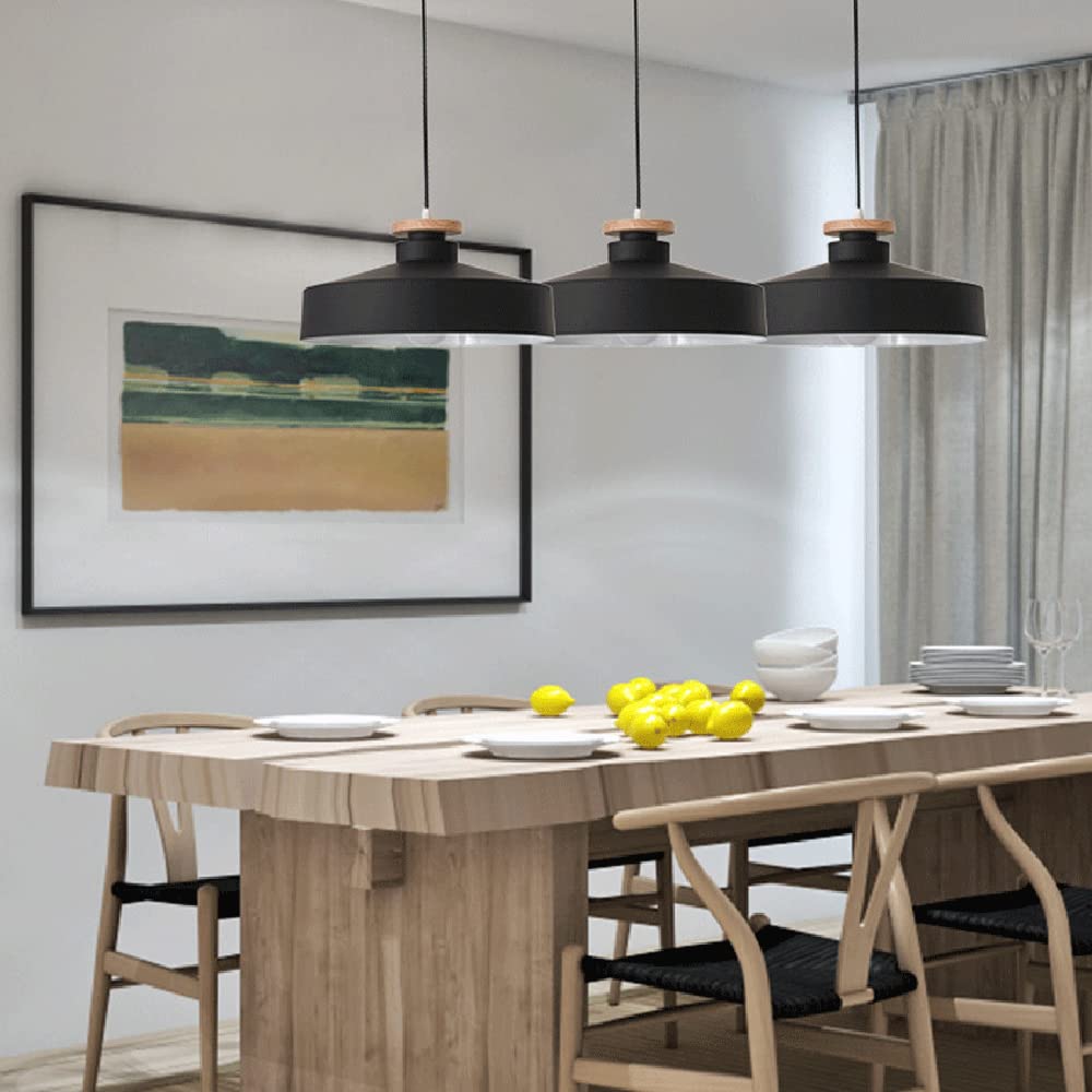 RCIDOS Luces Colgantes Estilo Nórdico Pantalla Luz Techo Creativa Industrial Lámpara Suspensión Escandinava Metal con Accesorio Iluminación Techo Cable Ajustable para Cocina, Cafetería Rústica