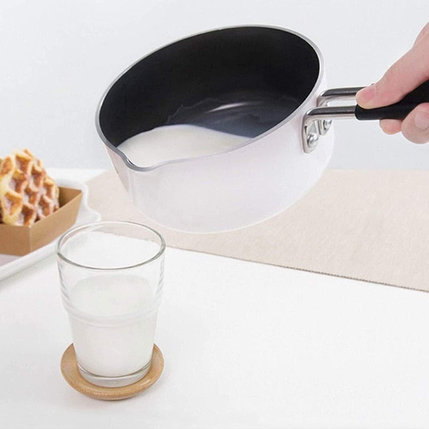 RajoNN Sartén Antiadherente de aleación de Aluminio para Leche, para Uso doméstico, pequeña, para Sopa, Fideos, Alimentos complementarios, sartén para Leche Caliente