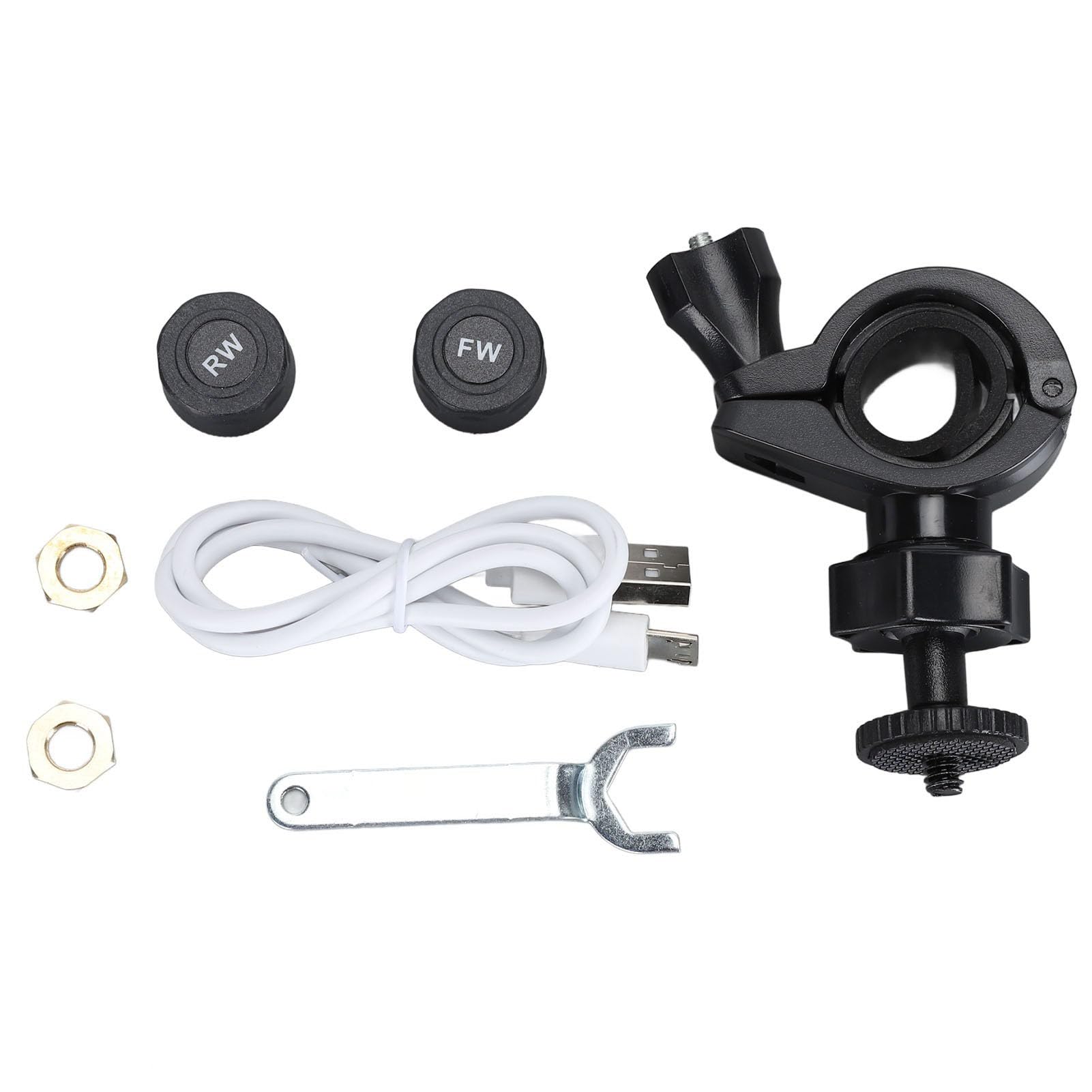 Monitor della Pressione dei Pneumatici Sisteme Solare di monitoraggio della Pressione dei Pneumatici Bluetooth TPMS con Display LCD e 2 sensori Esterni per Scooter Moto