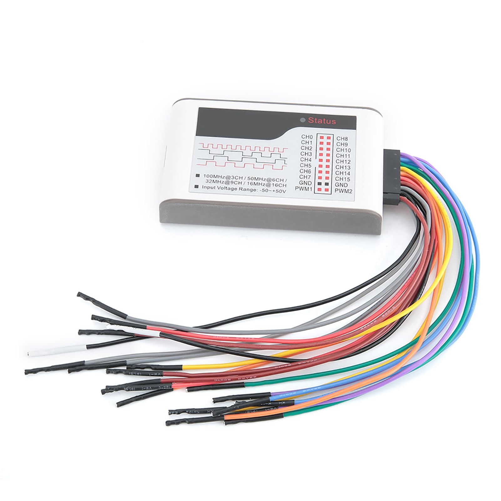 Analizador lógico USB Klanata LA1010, 16 canales Analizador de lógica digital de 100MHz con salida PWM de umbral ajustable, para XP/7/8/10