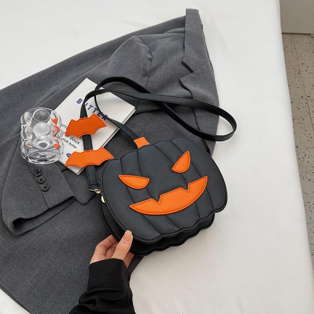 Miniatura 5 de Bolso cruzado de calabaza de Halloween para mujer, novedoso bolso de calabaza, bolso de hombro de diablo de Halloween, divertido bolso cruzado