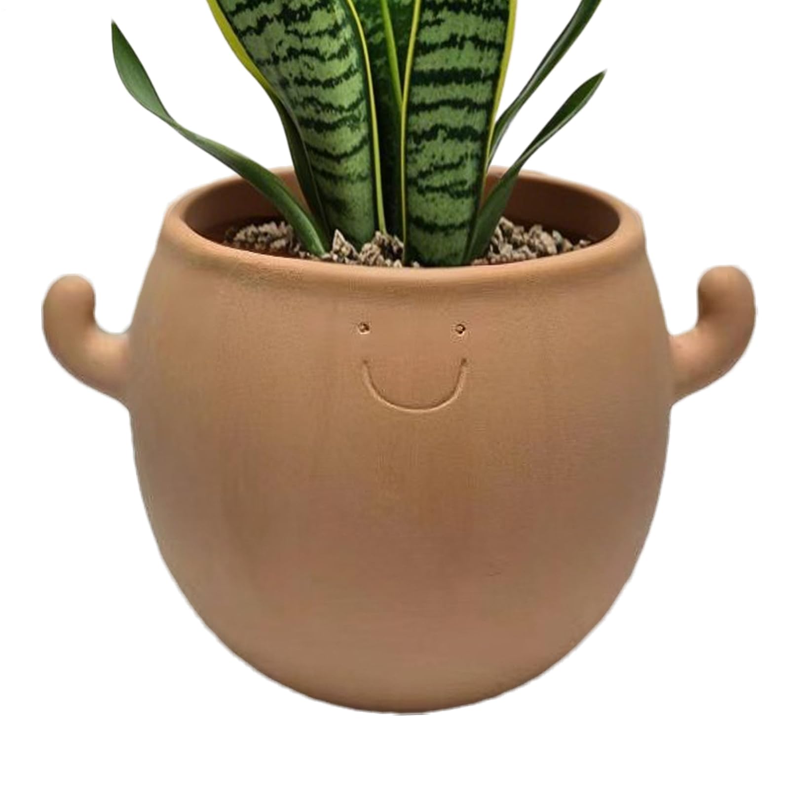 Pot en céramique design visage pour décoration de table basse et bureau moderne