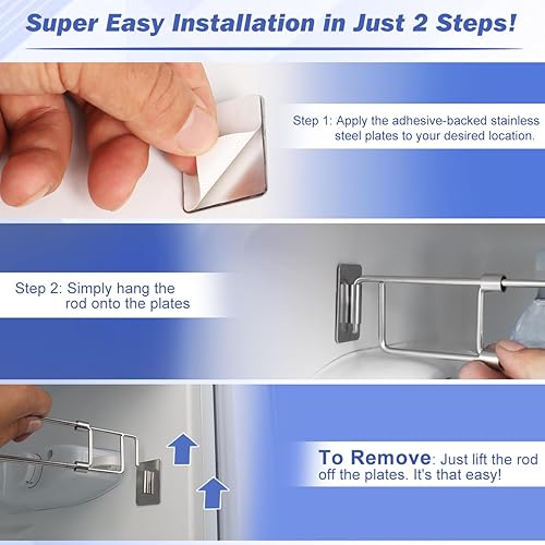 Miniatura 5 de Barras ajustables seguras para RV  Barras de acero inoxidable de 12.5-22.3"  Estabilizadores para alimentos y bebidas para refrigerador de RV