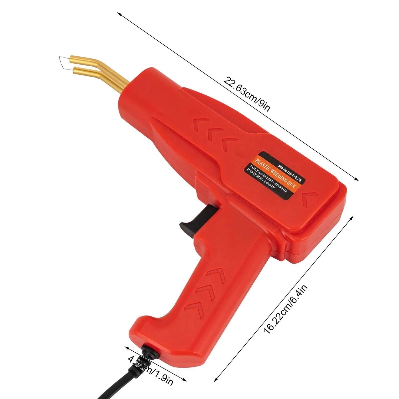 ręczne spawarki 100W Przenośny Pistolet Spawalniczy Do Plastiku - Narzędzie Naprawy Deski Rozdzielczej Samochodu Elektryczna Spawarka Samochodów/motocykli/DIY(Red)