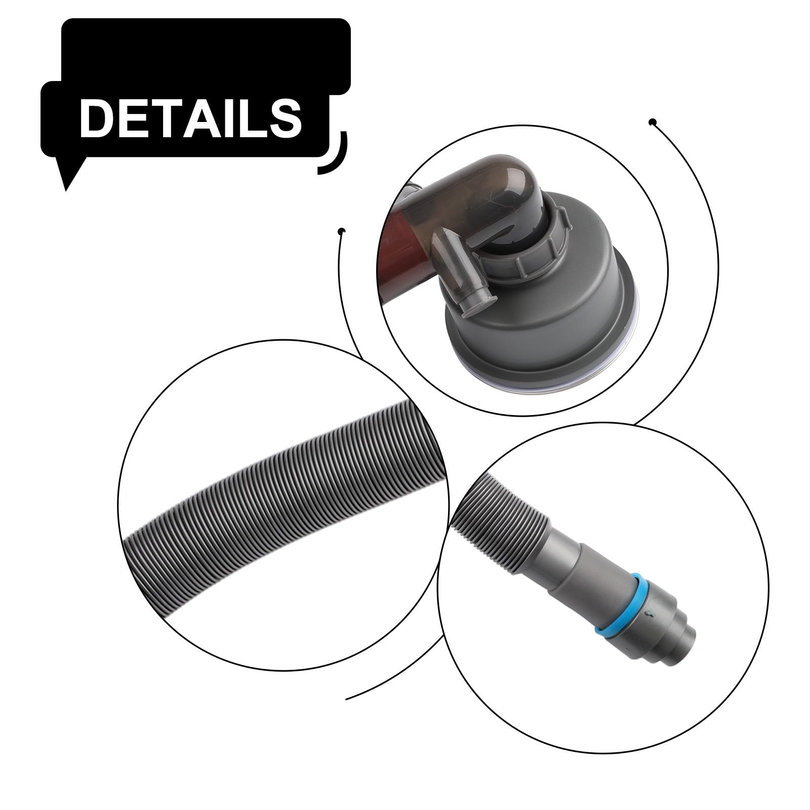 Set di tubi di scarico per lavello doppio in acciaio inossidabile, neutralizzazione degli odori, kit di tubi di scarico da cucina, doppio lavabo, collegamento idraulico completo, grigio