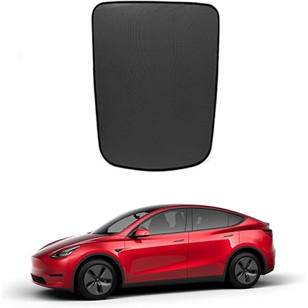 Jaronx for Tesla Model Y Glass Roof Sunshade, Overhead Roof Mesh Sun Shade, Sunroof Shade UV Rays Protection Window Shade(for Tesla Model Y 2020 2021)