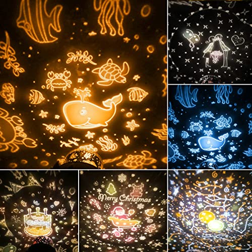 URAQT Luce Notturna Proiettore, Luci Notte per Bambini, 360°Rotazione Musicale Lampada Proiettore Stelle con lo Schermo a Led e Telecomando, Coniglio Luce Notturna per Neonati/Bambini - Image 4