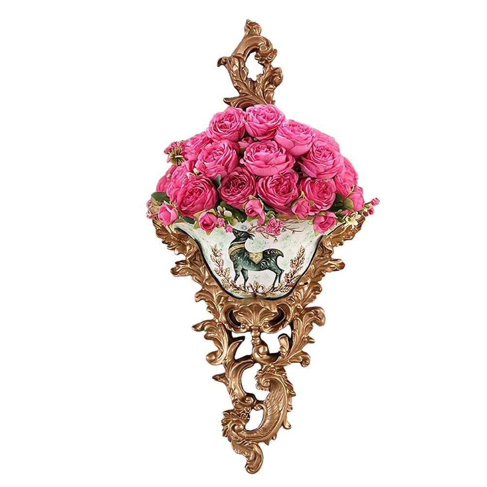 Vase mural fleurs artificielles pour décorer un mur vide sans entretien et sans arrosage