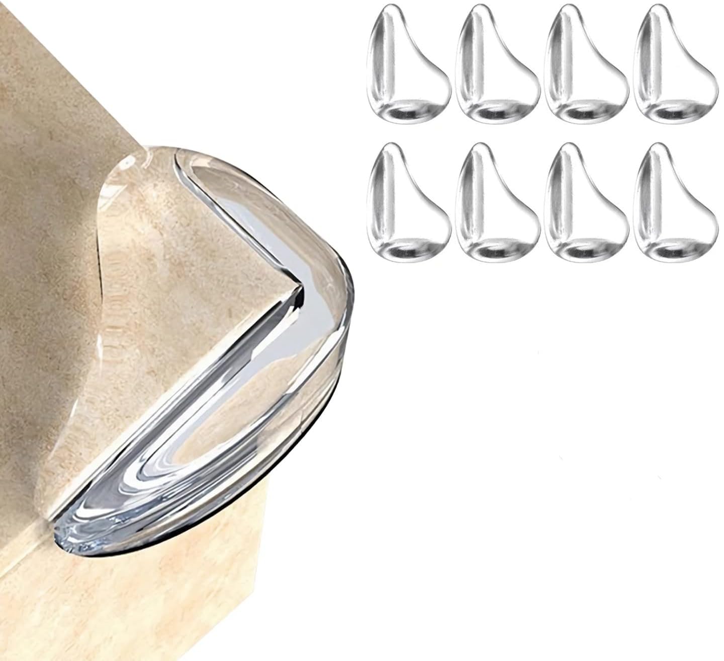 SNOWIE SOFT® 10pcs Safety Table Corner Protector-PVC Self-Adhensive Round Edge Table Corner Guard for Table, Furniture,Sharp Edges Baby Anti-Collision Corner Guard Proofing Corner Guards