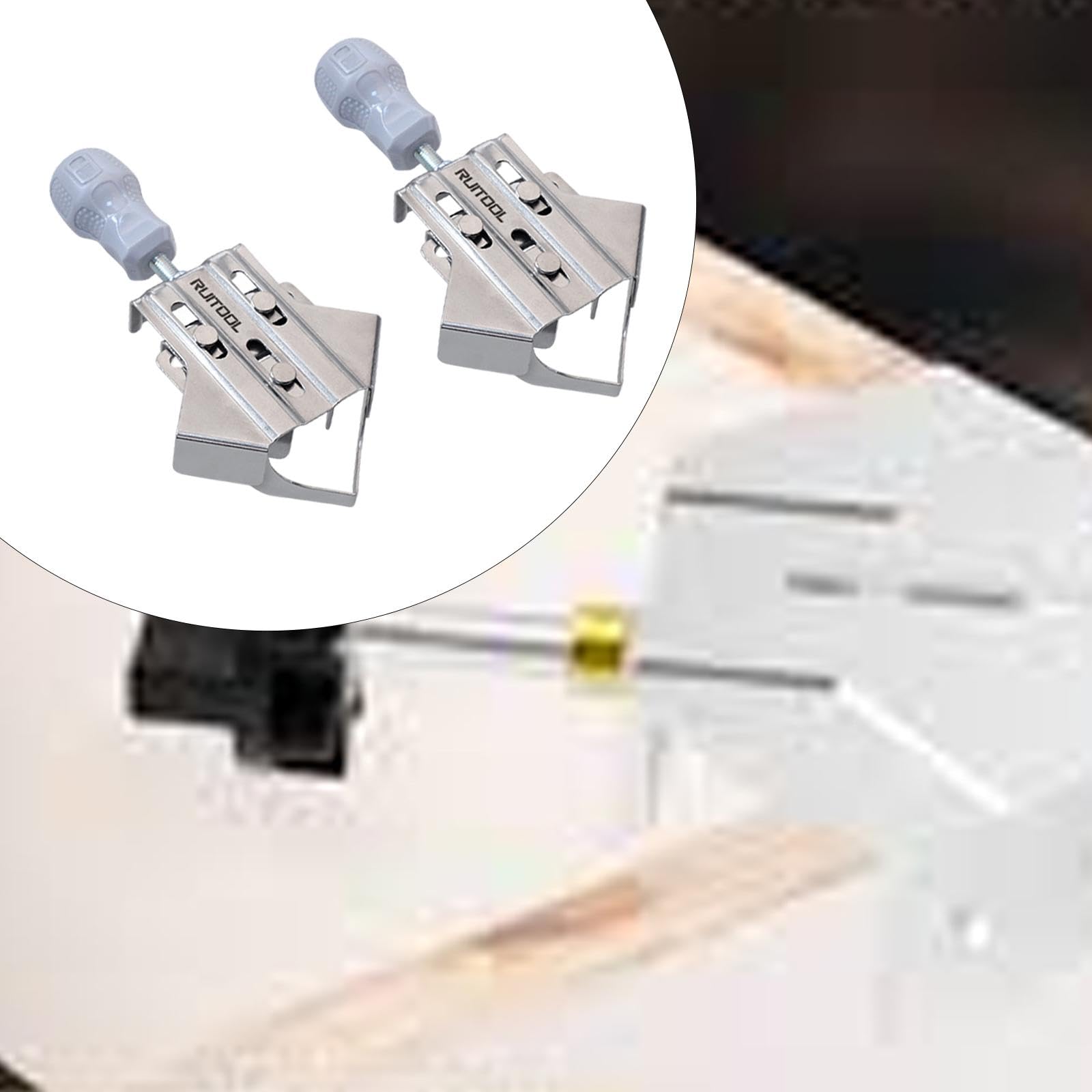 Gralara 2x Woodworking 90 Right Angle Clamps Adjustable Stainless Steel Frame Clamps for Photo Frame Corner Splicing Accessories