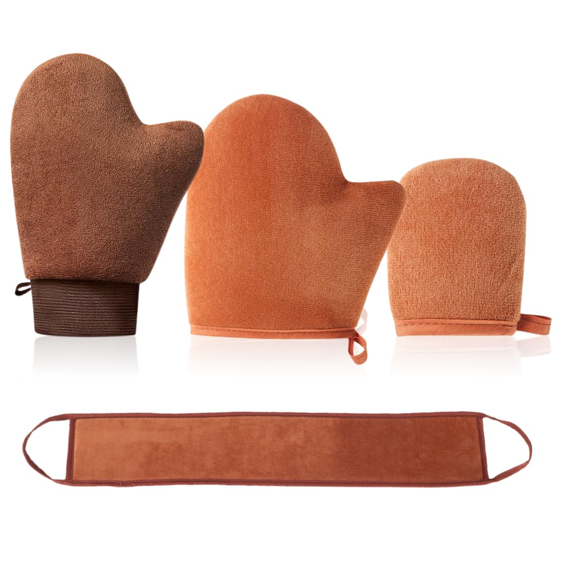 Applicatore Guanto Autoabbronzante, 4 Pezzi Guanto Autoabbronzante, Autoabbronzante Mitt Applicatore, Autoabbronzanti Guanto Viso e Corpo, Riutilizzabili morbido Guanti Abbronzatura