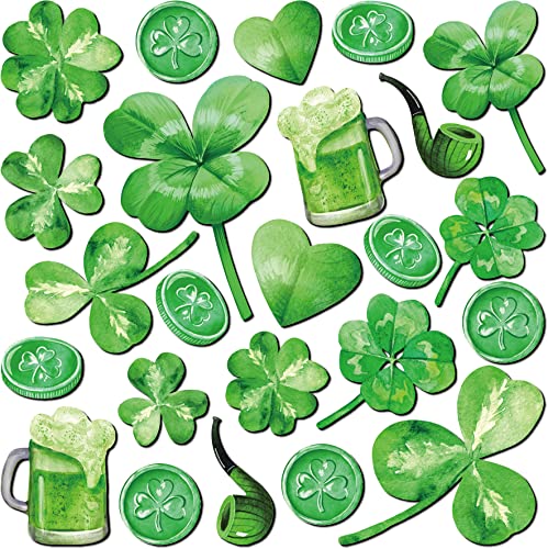 24 Pcs St. Patrick's Day Refrigerator Magnets Shamrock Refrigerator Decorative Magnets Irish Festival Locker Dishwasher Stickers Holiday Magnetic Stickers Saint Patty's Day Irish Party Favor Supplies #TOP5