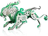 Vista 31 de Rompecabezas de metal 3D, rompecabezas de metal 3D de dinosaurio mecánico para adultos, serie Velociraptor, arte de decoración del hogar