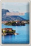 Blechschild 20x30cm gewölbt Lago Maggiore Aussicht auf 