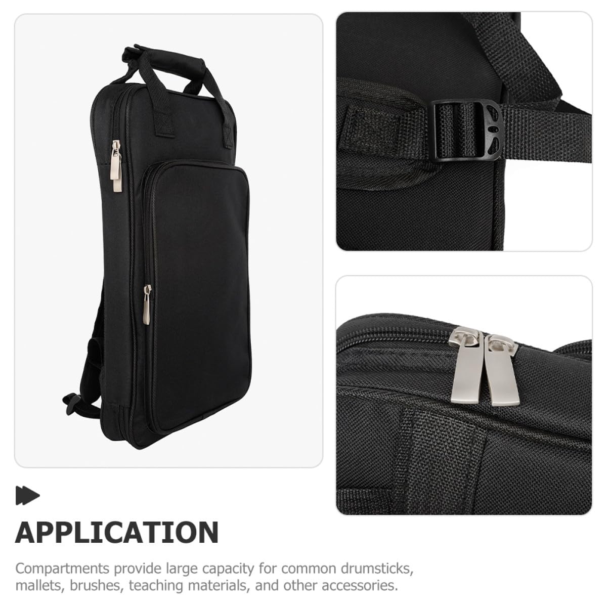 Toddmomy Borsa Portatile per Bacchette Oxford Resistente con Grande Capacità e Spallacci Ergonomici Custodia per Trasporto e Protezione Bacchette per Batteria Adatta a Musicisti e