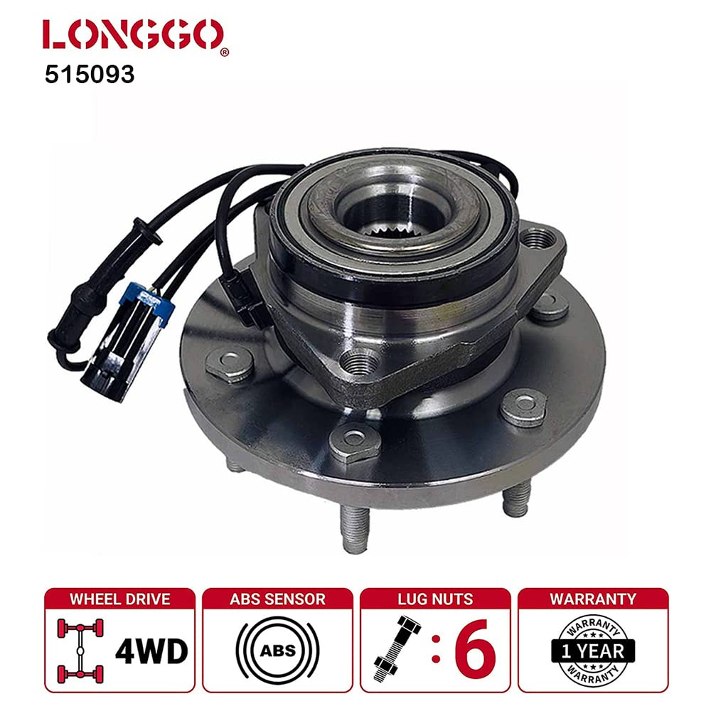 515093 Premium Front Wheel Bearing and Hub Assembly Compatible with 2006 2007 2008 Hummer H3 | 6 Lugs w/ABS