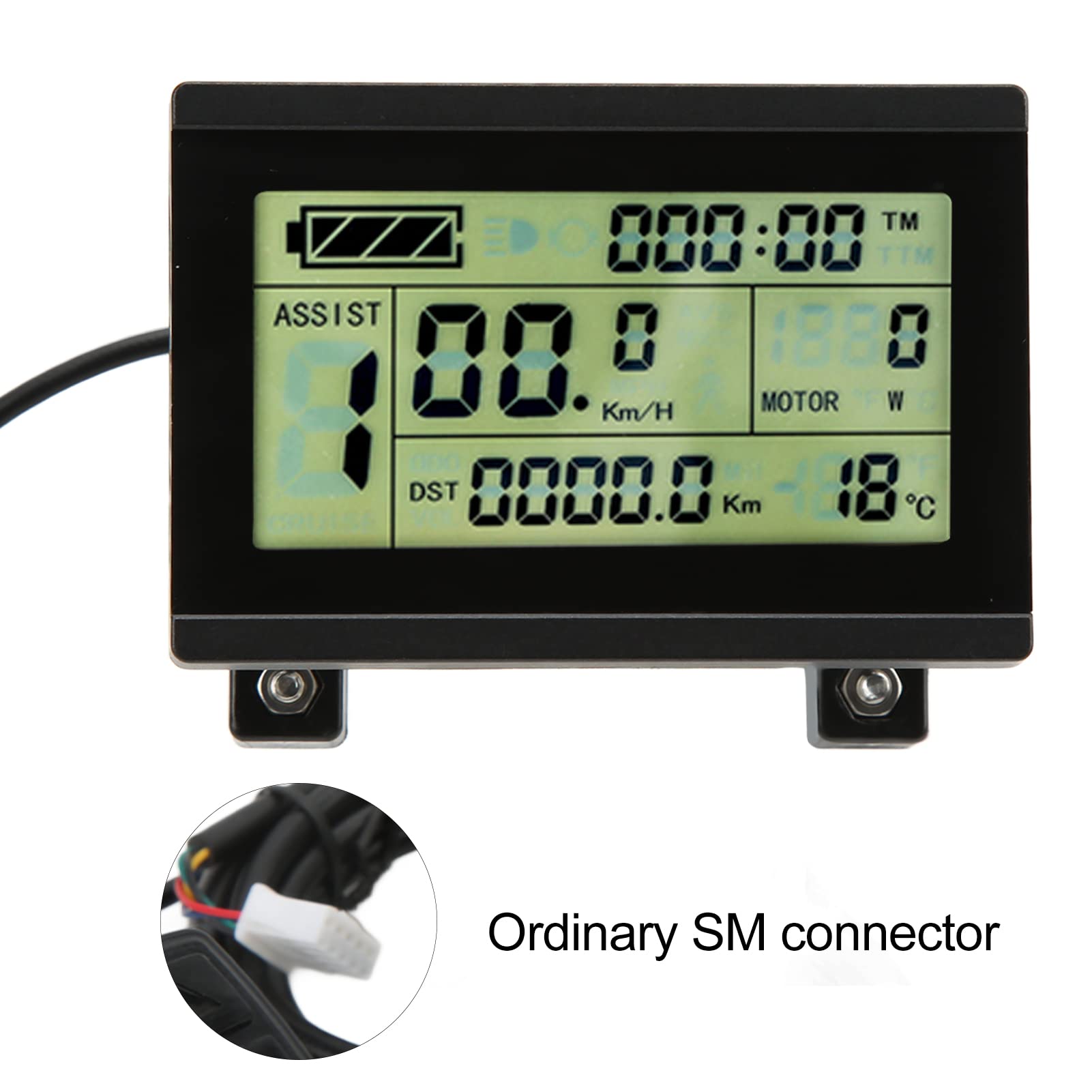 Electric Bike Display, 72V ABS Display with SM Connector