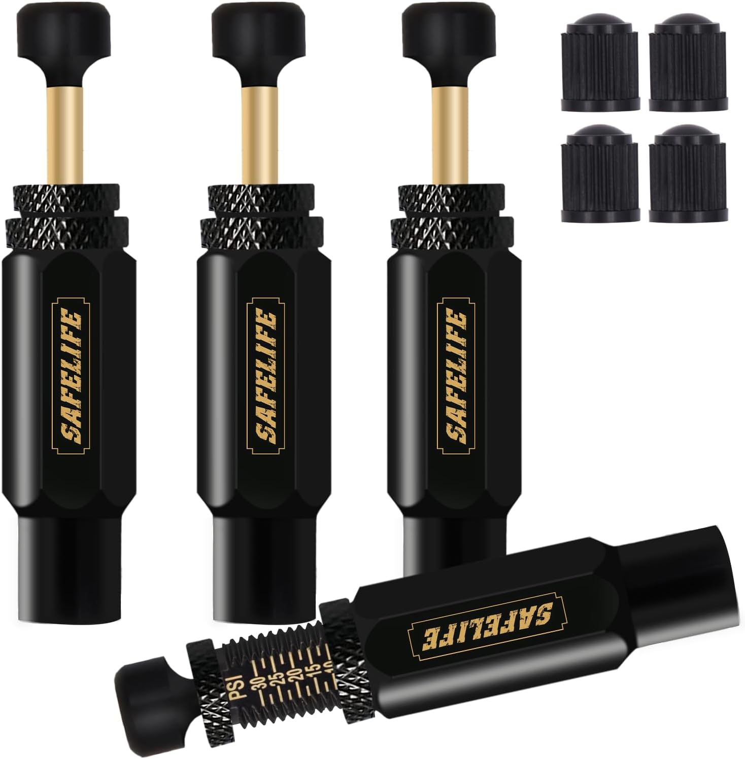 Automatic Tire Deflator, 10-30 PSI/0.7-2 BAR Adjustable Tire Deflator Kit, Air Down Tire Deflators Offroad Accessories for Jeep, Car, Truck, Motorcycle, and ATV Tires (Set of 4) Automatic Tire Deflator, 10-30 PSI/0.7-2 BAR Adjustable Tire Deflator Kit, Air Down Tire Deflators Offroad Accessories for Jeep, Car, Truck, Motorcycle, and ATV Tires (Set of 4)