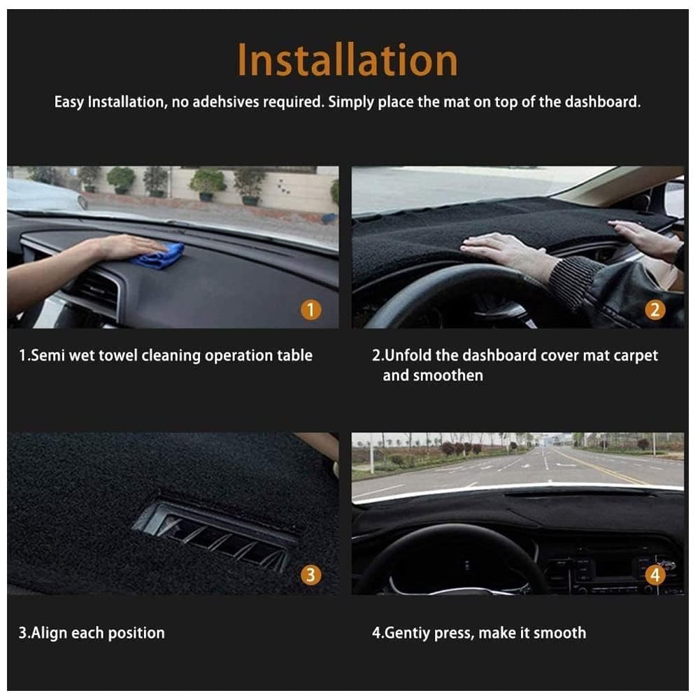 EviKoo Alfombrilla para salpicadero de Coche,Compatible para Peugeot 206 206cc 206 SW 1998-2012, Alfombrilla para Cubierta de salpicadero,A-RHD