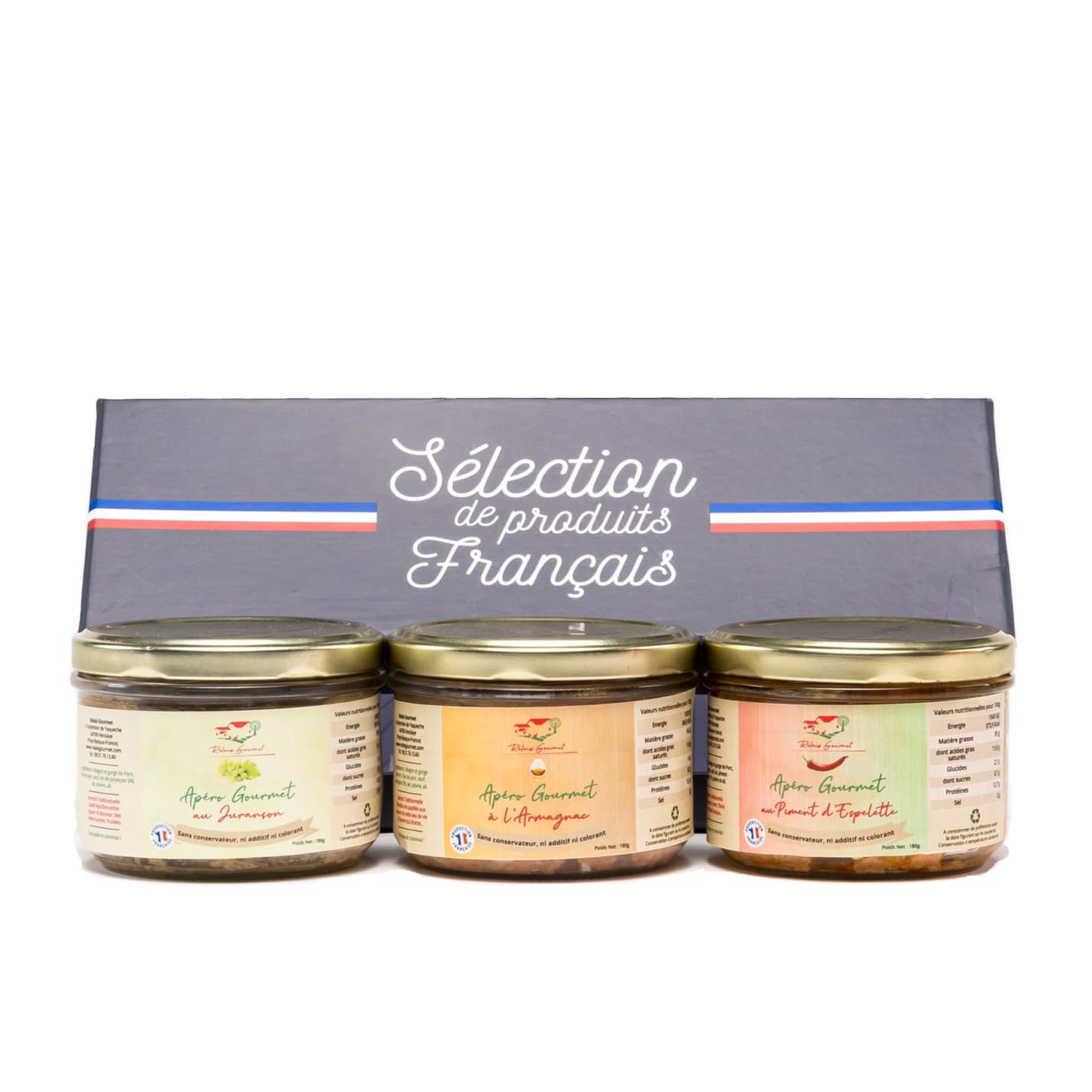 Coffret Apéros Ainhoa – 3 Tartinables Gastronomiques 180 g – Relais Gourmet | Artisanal Français | Sans Conservateurs, Additifs ni Colorants | Cadeau Gourmet & Apéritif Basque