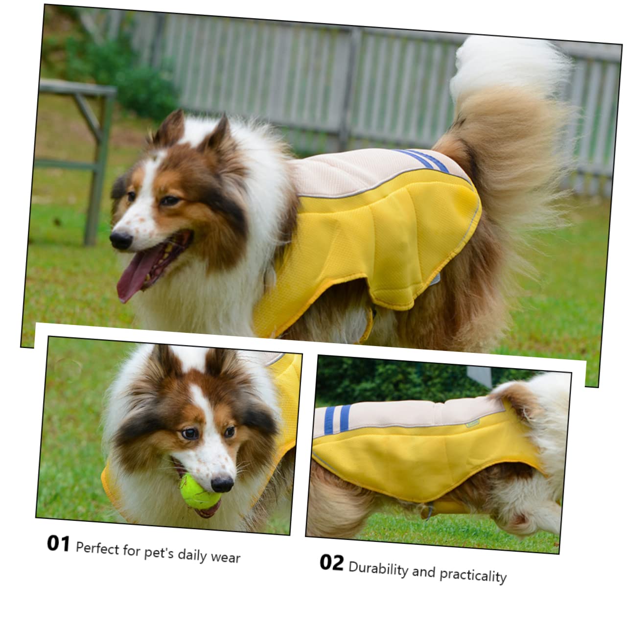 Gilet Rafraîchissant pour Chien Jaune XL, Vêtement été Anti-Chaleur