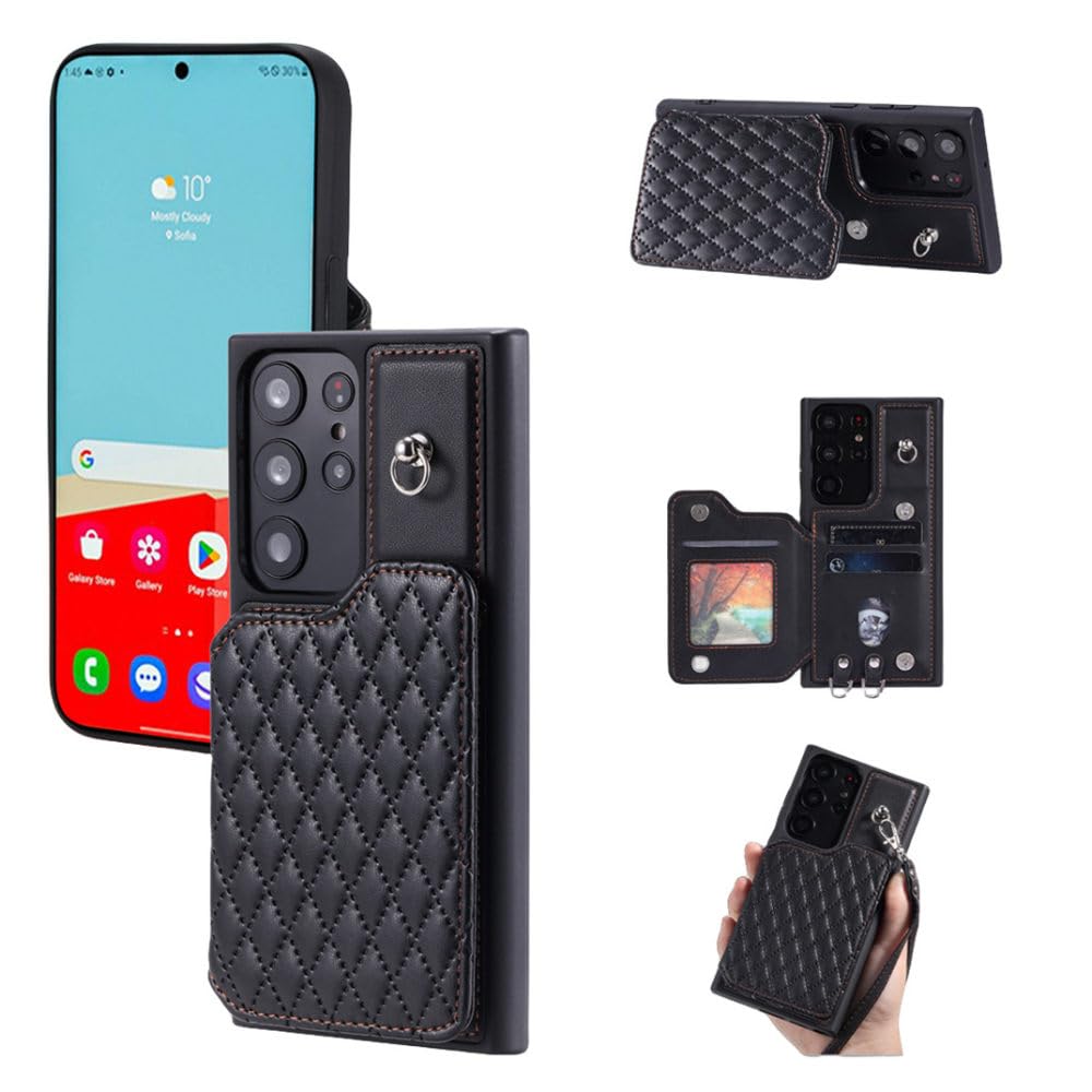 Housse en cuir de luxe noir fine et robuste pour Galaxy A13