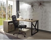 Vista 7 de Acme Jennavieve Escritorio rectangular con base de metal en aluminio dorado