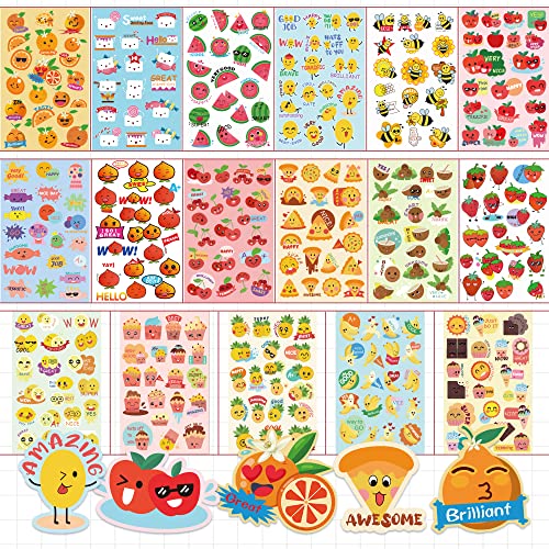 HORIECHALY Scratch and Sniff Stickers for Kid, Smelly Stickers 85 Sheets 17 Scents, 1600+ Scented Design with Cute Food and Fruit Patterns, Positive Reward Tool for Classroom.
