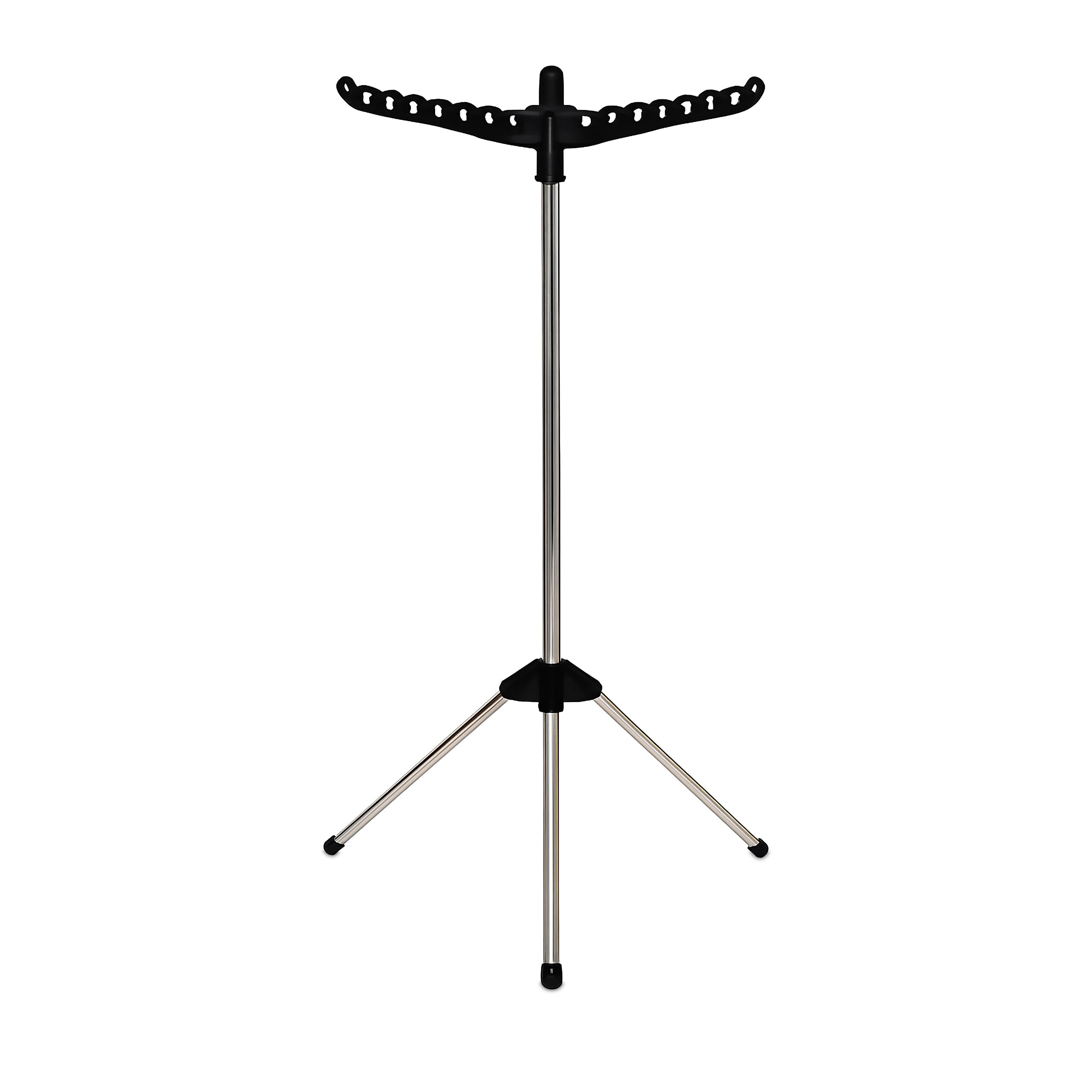 Relaxdays folding clothes airer, for 27 hangers, collapsible, 15 kg capacity, dimensions: 143x56 cm, black/silver